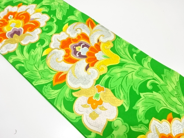 アンティーク　唐花模様織り出し袋帯（着用可）